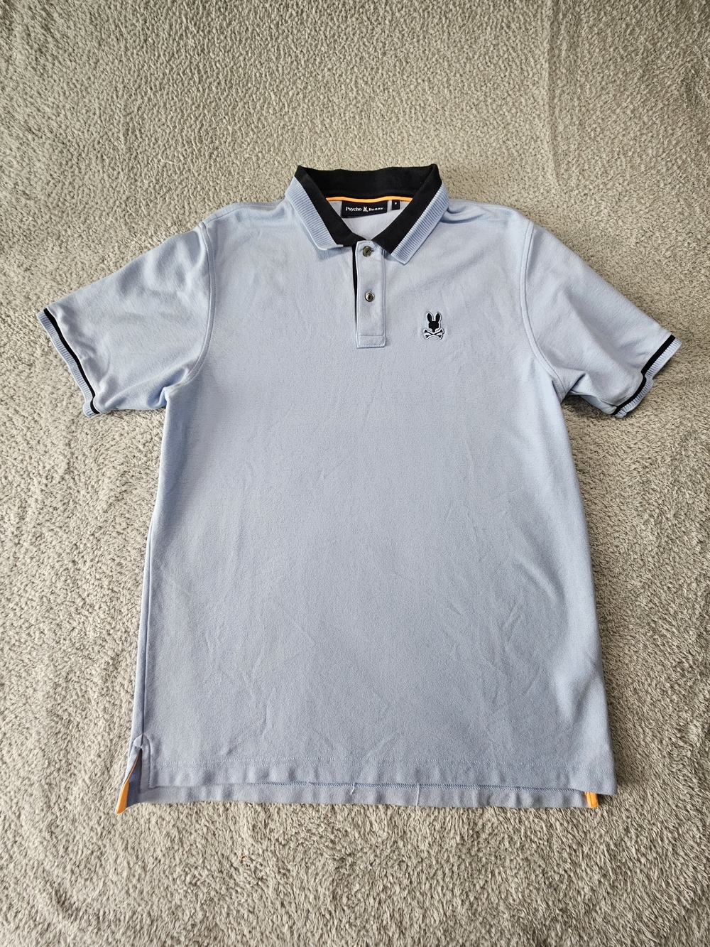 Psycho Bunny Pale Blue Polo with Navy Trim Size 6 / US L
